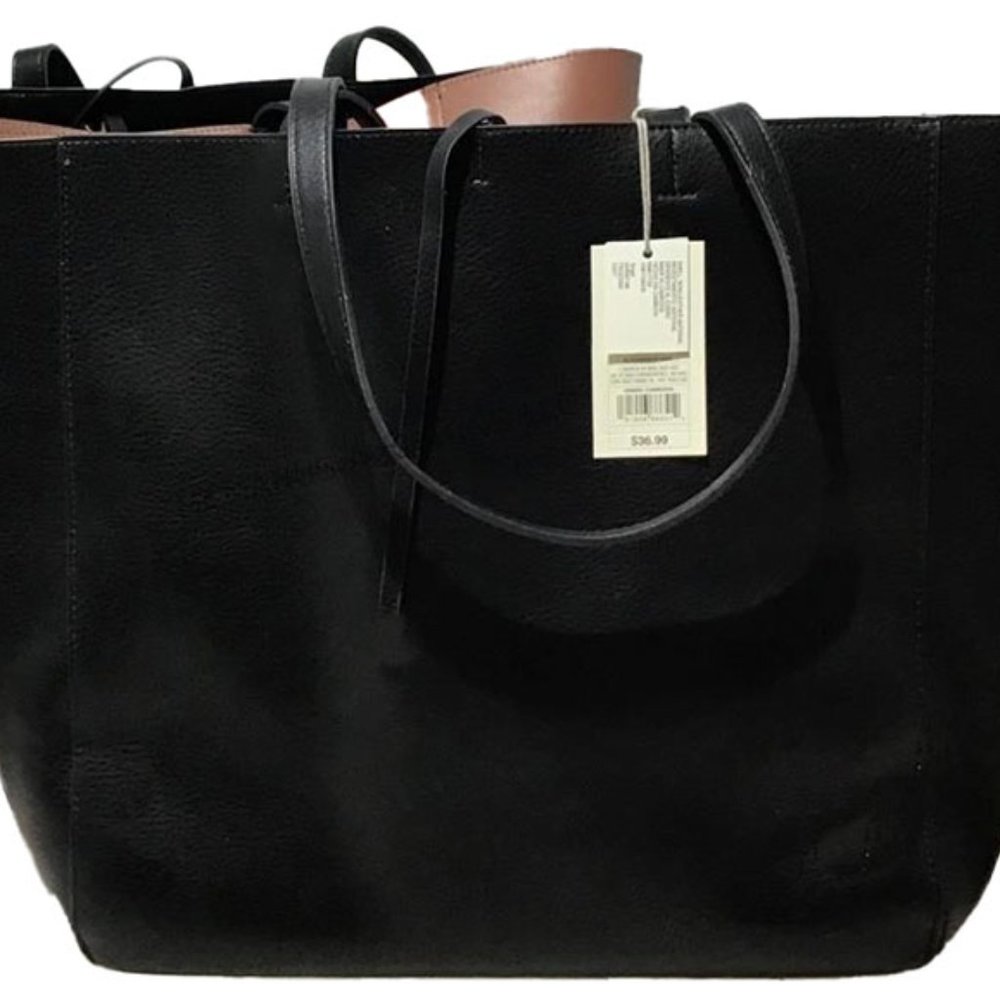 Large Reversable A New Day Tote Bag - Faux Leather